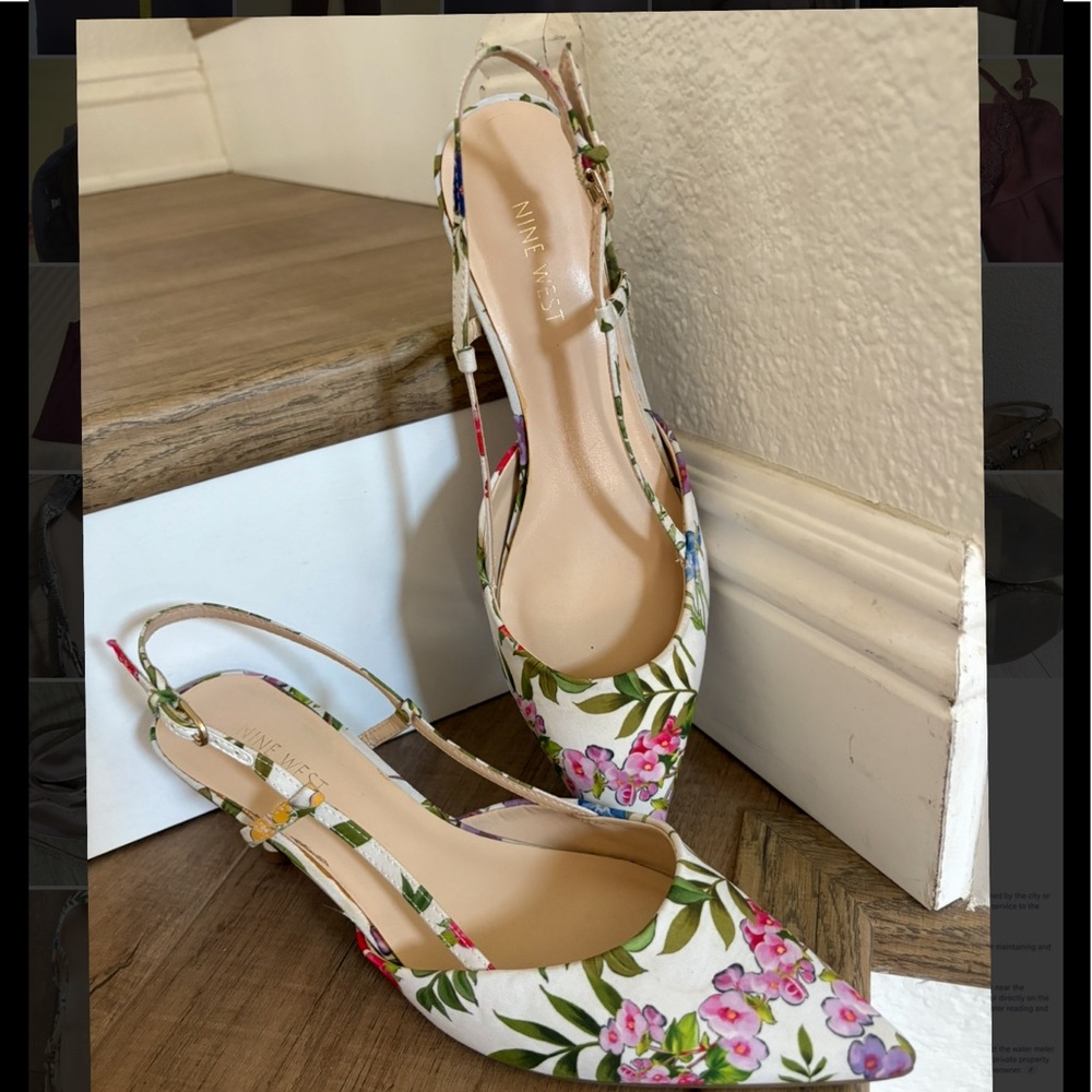 Nine West Floral short heels